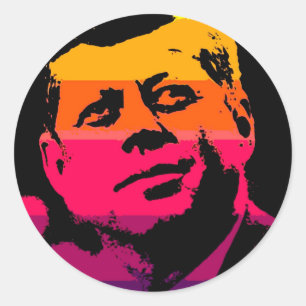 Pop Art Jack JFK John F. Kennedy Runt Klistermärke