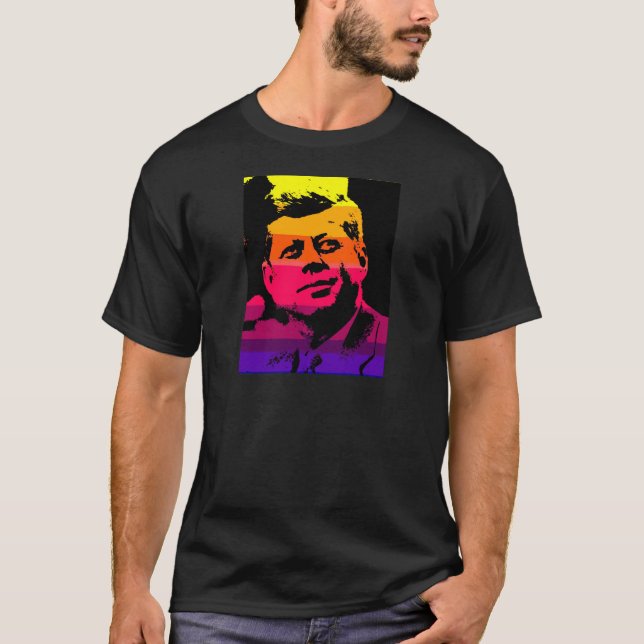 Pop Art Jack JFK John F. Kennedy T-shirt (Framsida)