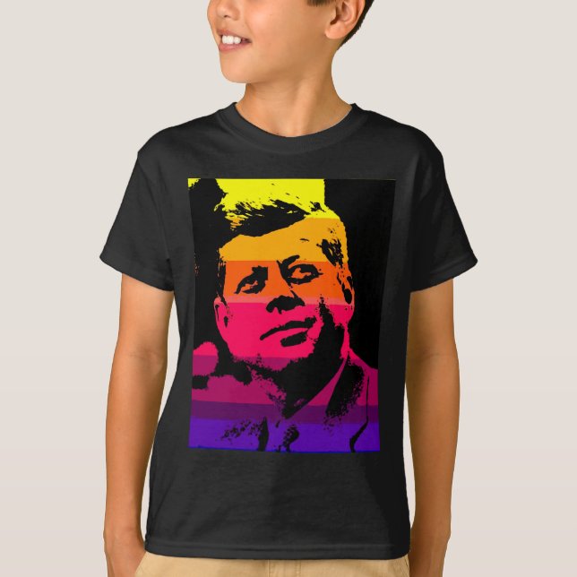 Pop Art Jack JFK John F. Kennedy T-shirt (Framsida)