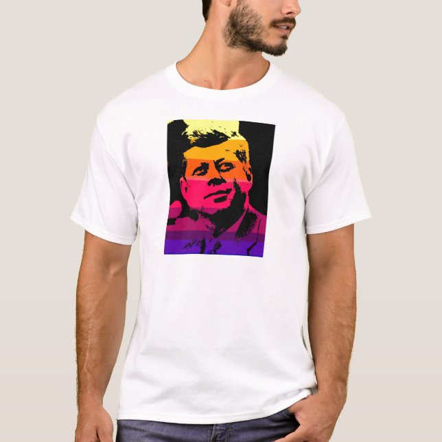 Pop Art Jack JFK John F. Kennedy T Shirt (Framsida)