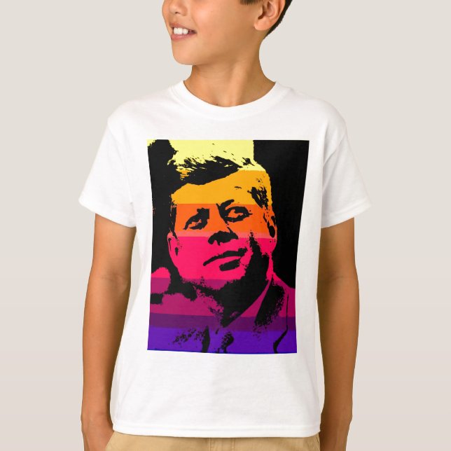 Pop Art Jack JFK John F. Kennedy Tee Shirt (Framsida)