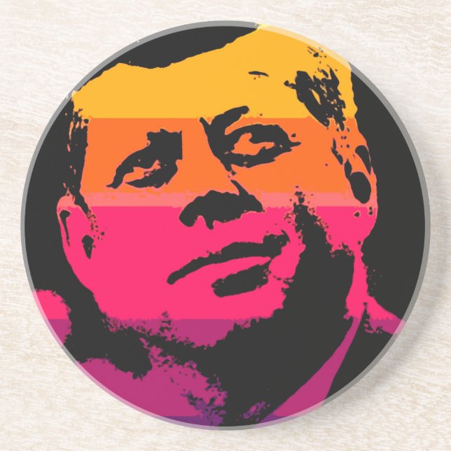 Pop Art Jack JFK John F. Kennedy Underlägg Sandsten (Framsidan)
