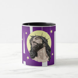 Pop Art Jesus Christ Purple Faith Mug - Taza Crist Mugg