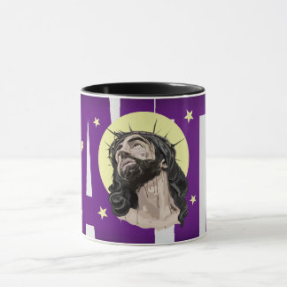 Pop Art Jesus Christ Purple Faith Mug - Taza Crist Mugg