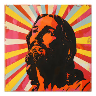 Pop Art Jesus Kristus Fototryck