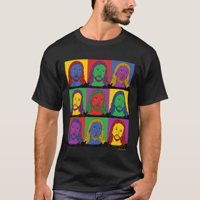 Pop Art Jesus T Shirt (Framsida)