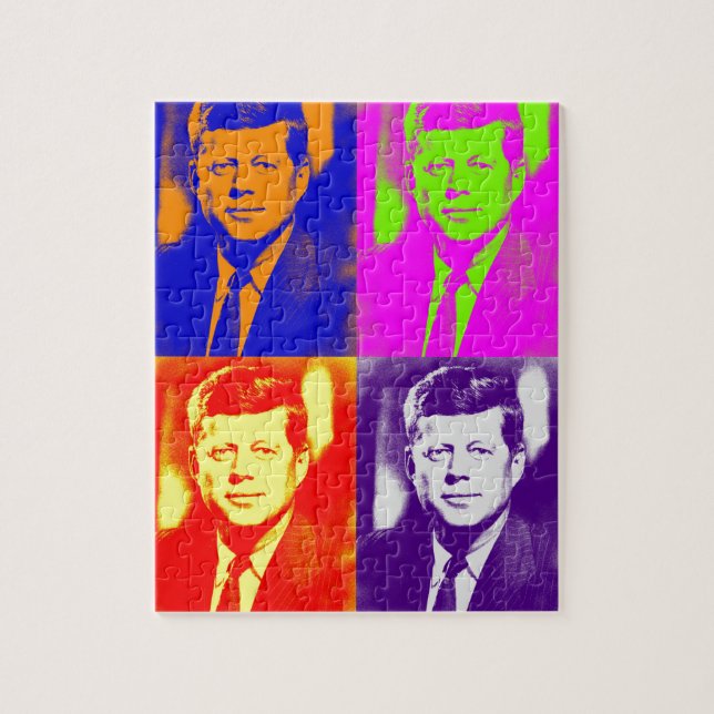 Pop Art JFK John F. Kennedy Pussel (Vertikal)