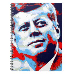 Pop Art JFK John F. Kennedy Red Blue Anteckningsbok