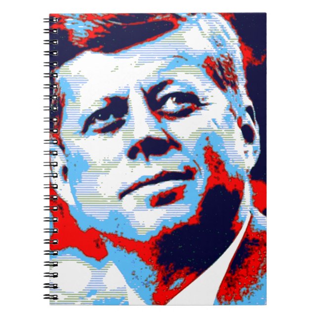 Pop Art JFK John F. Kennedy Red Blue Anteckningsbok (Framsidan)