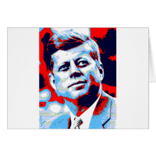 Pop Art JFK John F. Kennedy Red Blue Hälsningskort
