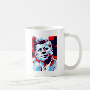 Pop Art JFK John F. Kennedy Red Blue Kaffemugg