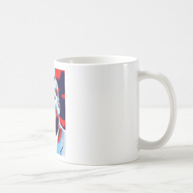 Pop Art JFK John F. Kennedy Red Blue Kaffemugg (Höger)