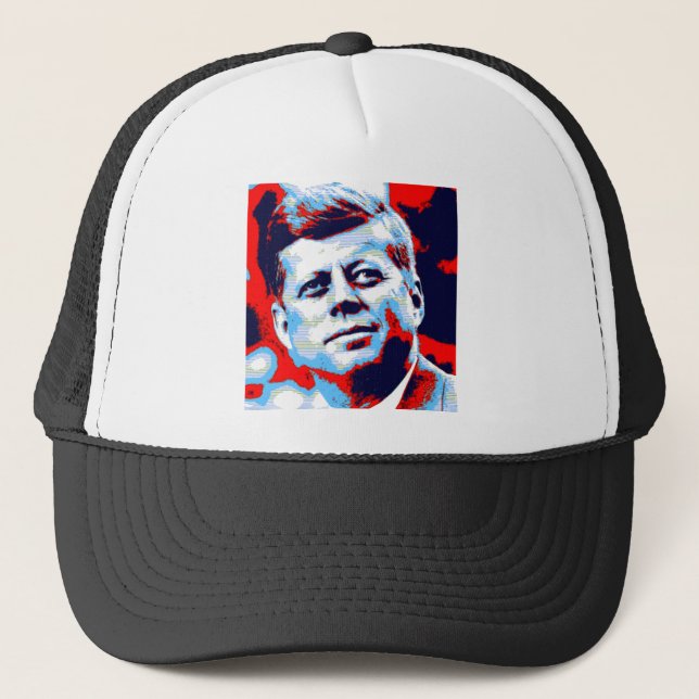 Pop Art JFK John F. Kennedy Red Blue Keps (Framsida)