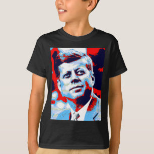 Pop Art JFK John F. Kennedy Red Blue T Shirt