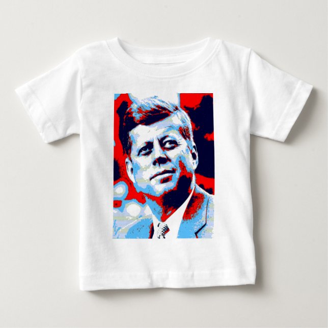 Pop Art JFK John F. Kennedy Red Blue Tee (Framsida)