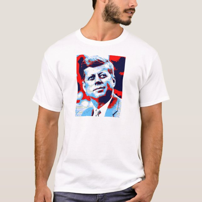 Pop Art JFK John F. Kennedy Red Blue Tröja (Framsida)