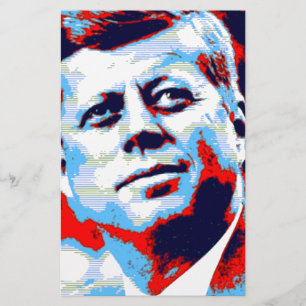 Pop Art JFK John F. Kennedy Röd Blå Brevpapper