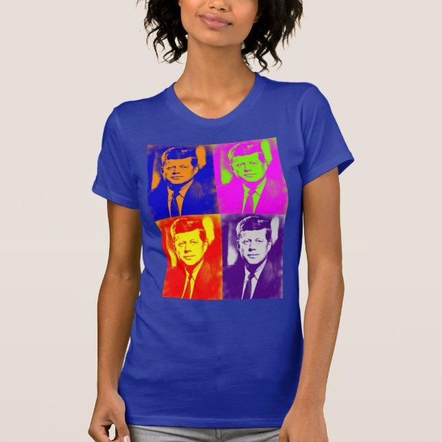 Pop Art JFK John F. Kennedy T Shirt (Framsida)
