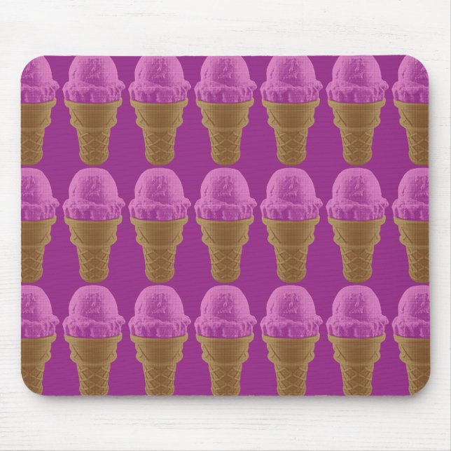 Pop Art jordgubbsice Cream Cone Musmatta (Framsidan)