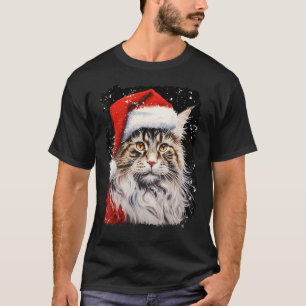 Pop Art jul Maine Coon katt T Shirt