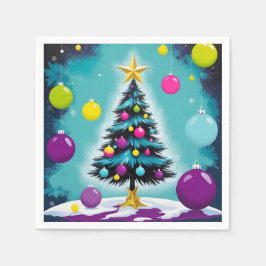 Pop Art-julgodis som Färgad Ornaments Pappersservett