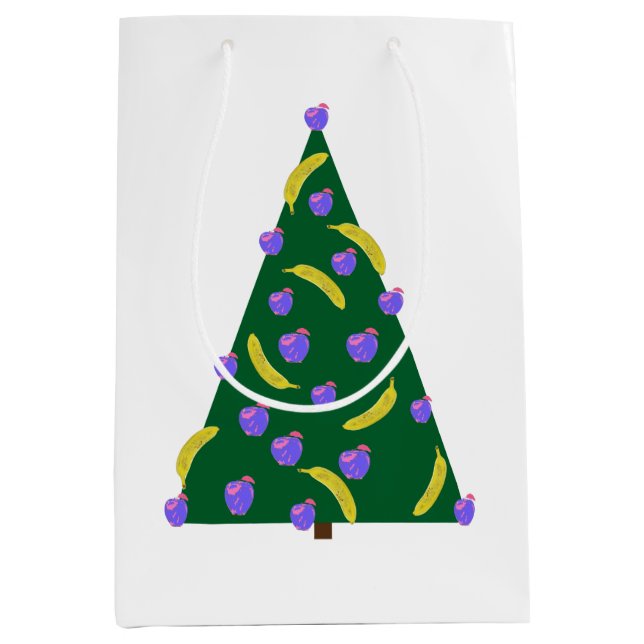 Pop Art Julgran med äpplen och bananer (Framsidan)