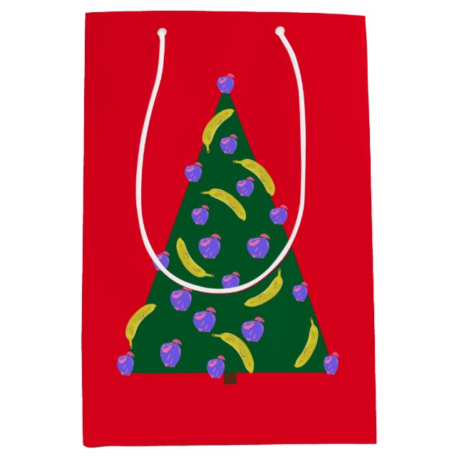 Pop Art Julgran med äpplen och bananer (Framsidan)