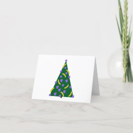 Pop Art Julgran med äpplen och bananer Helgkort