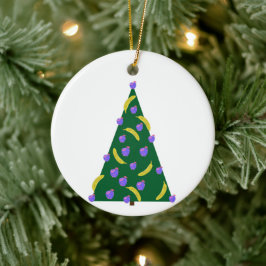 Pop Art Julgran med äpplen och bananer Julgransprydnad Keramik