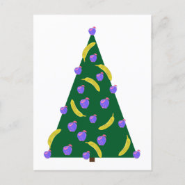 Pop Art Julgran med äpplen och bananer Vykort