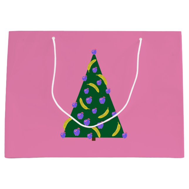 Pop Art Julgran med Apples & Bananas Rosa (Framsidan)