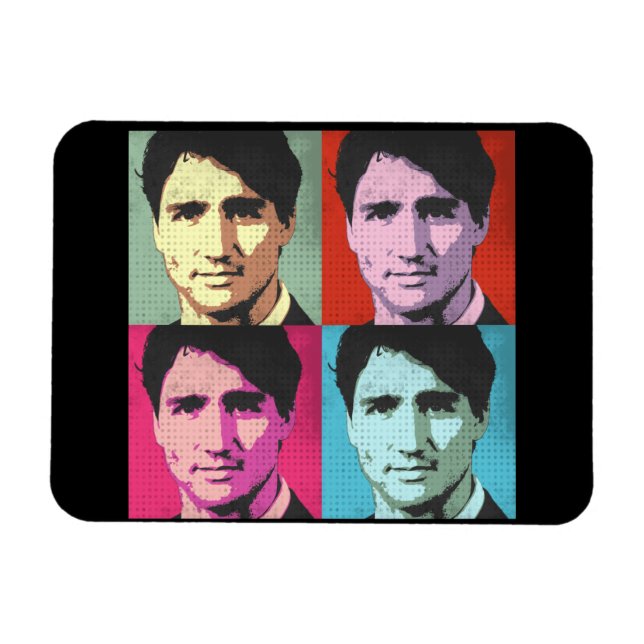 Pop Art Justin Trudeau - Fullt Storlek -.png Magnet (Horisontell)