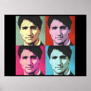 Pop Art Justin Trudeau - Fullt Storlek -.png Poster