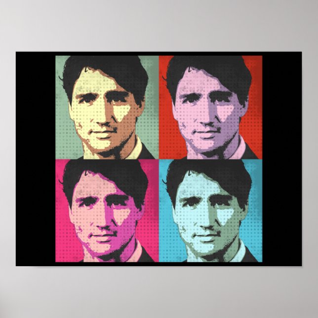 Pop Art Justin Trudeau - Fullt Storlek -.png Poster (Framsidan)