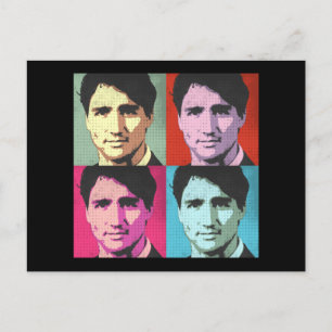 Pop Art Justin Trudeau - Fullt Storlek -.png Vykort