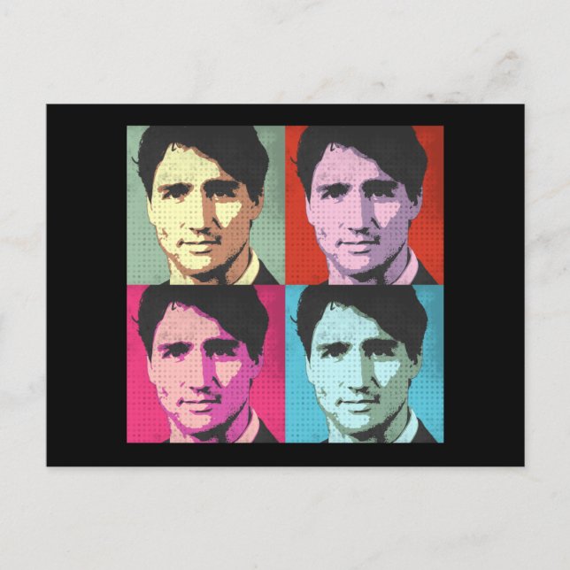 Pop Art Justin Trudeau - Fullt Storlek -.png Vykort (Framsida)