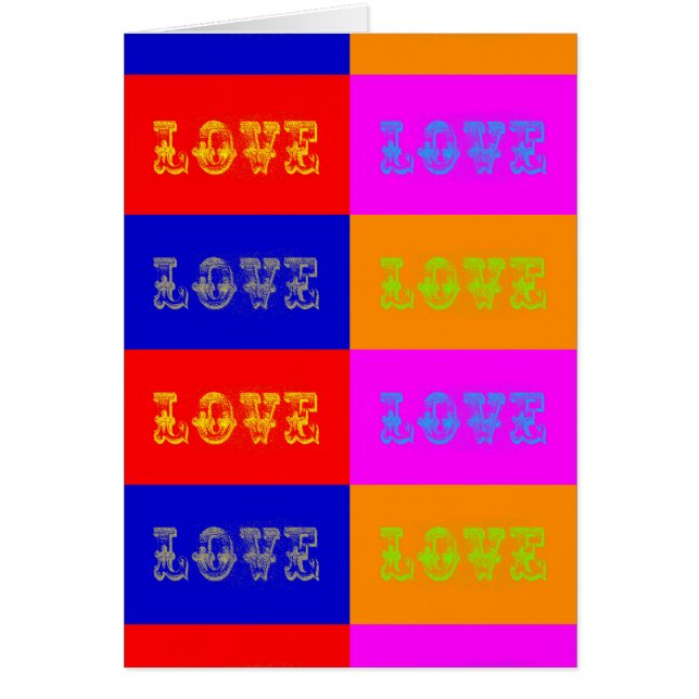 Pop Art Kärlek Hälsningskort (Framsidan)