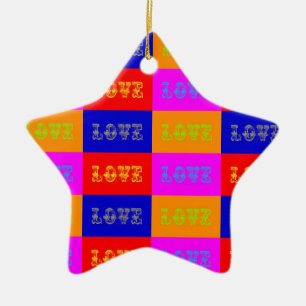 Pop Art Kärlek Julgransprydnad Keramik