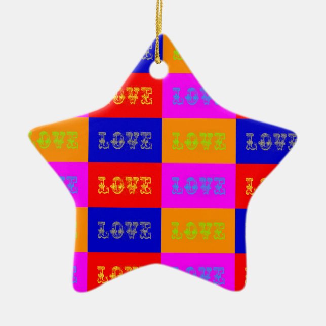 Pop Art Kärlek Julgransprydnad Keramik (Framsidan)