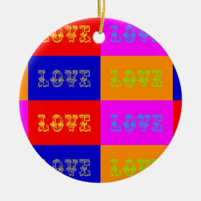 Pop Art Kärlek Julgransprydnad Keramik (Framsidan)