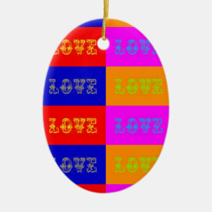 Pop Art Kärlek Julgransprydnad Keramik