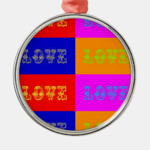 Pop Art Kärlek Julgransprydnad Metall