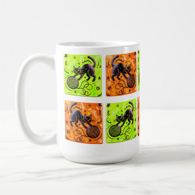 Pop Art Katt  Kaffemugg (Vänster)
