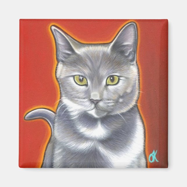 Pop Art Kattunge Magnent Magnet (Framsidan)