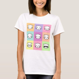 Pop Art Kawaii Cat  Emoji 2 T Shirt