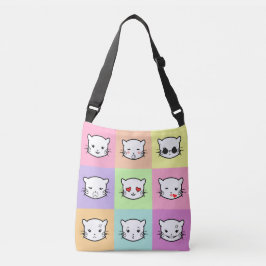 Pop Art Kawaii Cat Emoji Axelväska