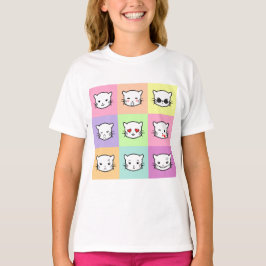Pop Art Kawaii Cat Emoji T Shirt