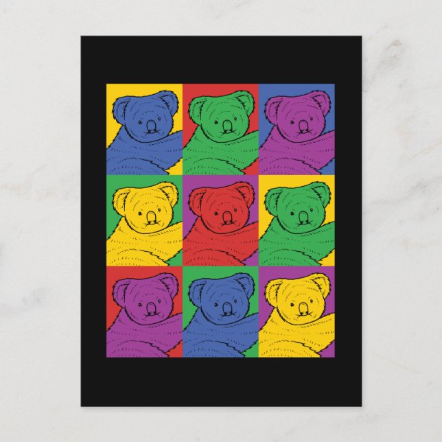 Pop Art Koala Vykort (Framsida)