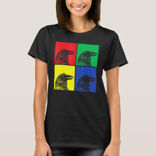 Pop Art Kråka Forest Animal Creepy Bird Gothic Rav T Shirt