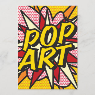 POP ART Kul Retro Serietidning Inbjudningar